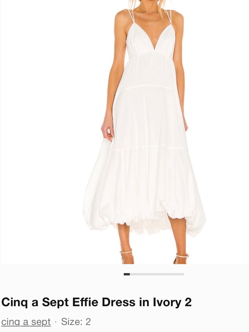 cinq a sept Ivory Spaghetti-Strap Maxi Dress